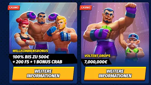 BigClash Casino Aktionen – Willkommensbonus bis 500 €, 200 Freispiele und Bonus Crab, plus Voltent Drops mit 7.000.000 €
