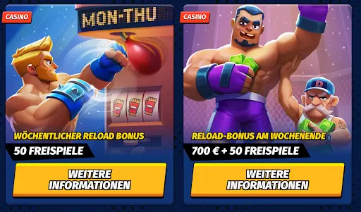 BigClash Casino Reload Boni – 50 Freispiele unter der Woche & 700 € + 50 Freispiele am Wochenende